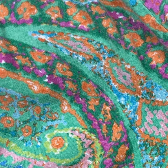 LAUREN RALPH LAUREN Paisley Shirt Cap Sleeve Large - Picture 11 of 13